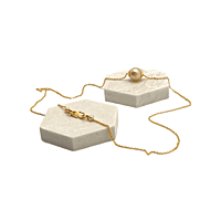 Gold Plated Chain with Single Imitation Pearl Necklace